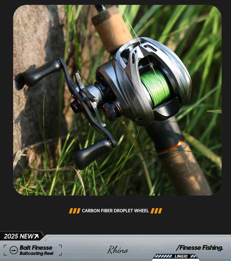 ANATONO Silver Rhino 130g Ultralight Baitcasting Reel BFS Fishing Reel 7.0：1 Gear Ratio Saltwater 8+1BB 6KG Power Baitcaster