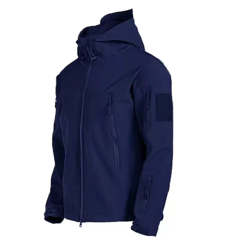 Men's Autumn Winter SoftShell Fleece Jackets Male Hood Windproof Coat Fishing Hiking Camping Climbing Skiing Warm Pants Trousers