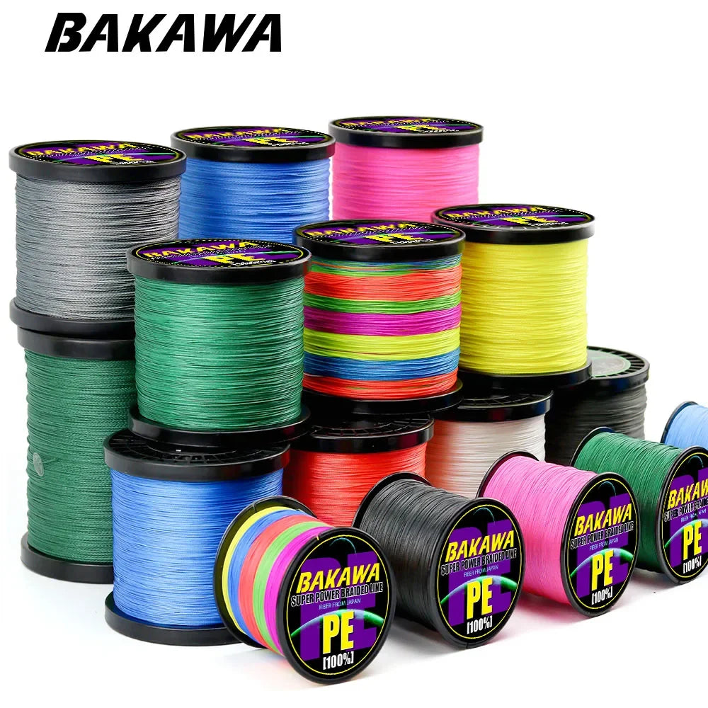 BAKAWA  4 Strands Braided Fishing Lines Multifilament Pesca 100M 300M 500M 1000M Carp Wire Japan Abrasion Resistant Pe Line
