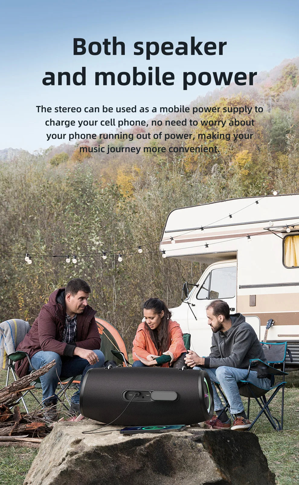 ZEALOT S87 Outdoor Portable Wireless Bluetooth Speaker 80W High Volume Subwoofer Sound Performace IPX6 Waterproof camping.