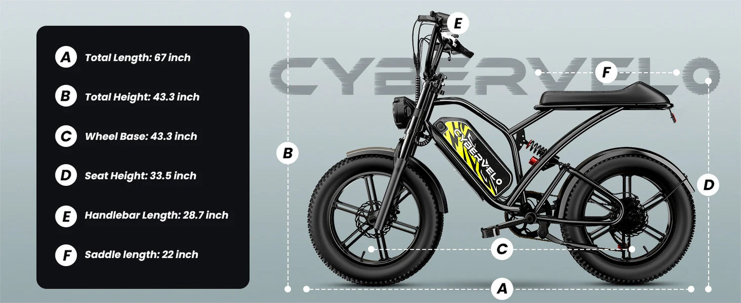 Cybervelo 1600W Peak E-bike for adults, 30+MPH Electric Dirt Bike, E-Motocycle Off-road ,Full Suspension Sonw Beach Urban EK11