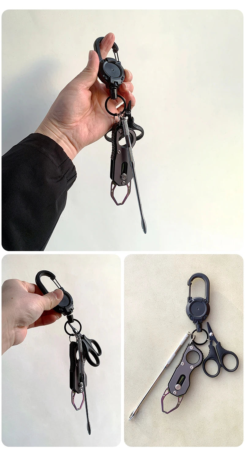 Shawto Aluminium Alloy Fishing Gripper Professional Fishing Lip Grabber Tool Fish Scissors Clip Fish Control Tackle Pliers Gear