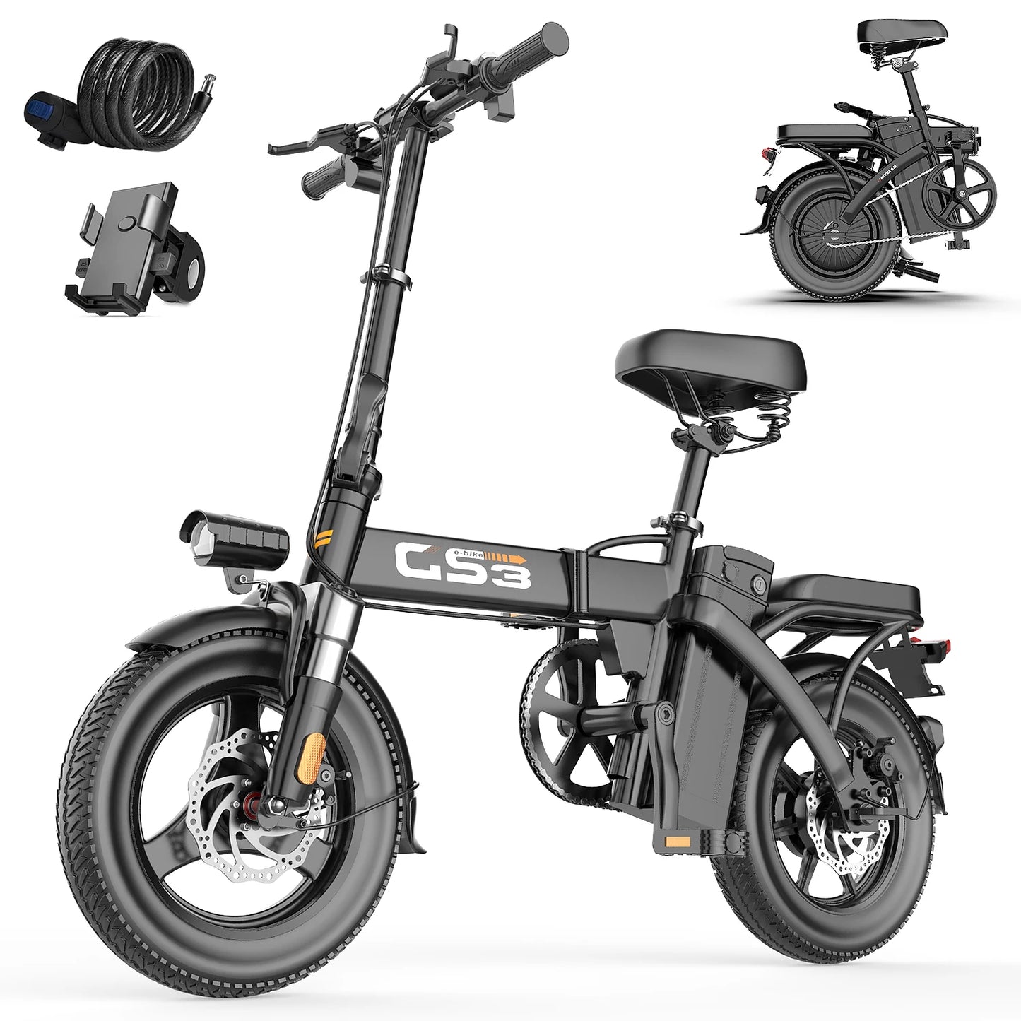 UPlee GS3 Electric Bike 48V 15AH 500W Motor Electric Bicycle 20KM/H Max Speed Motorcycle Style E-bike
