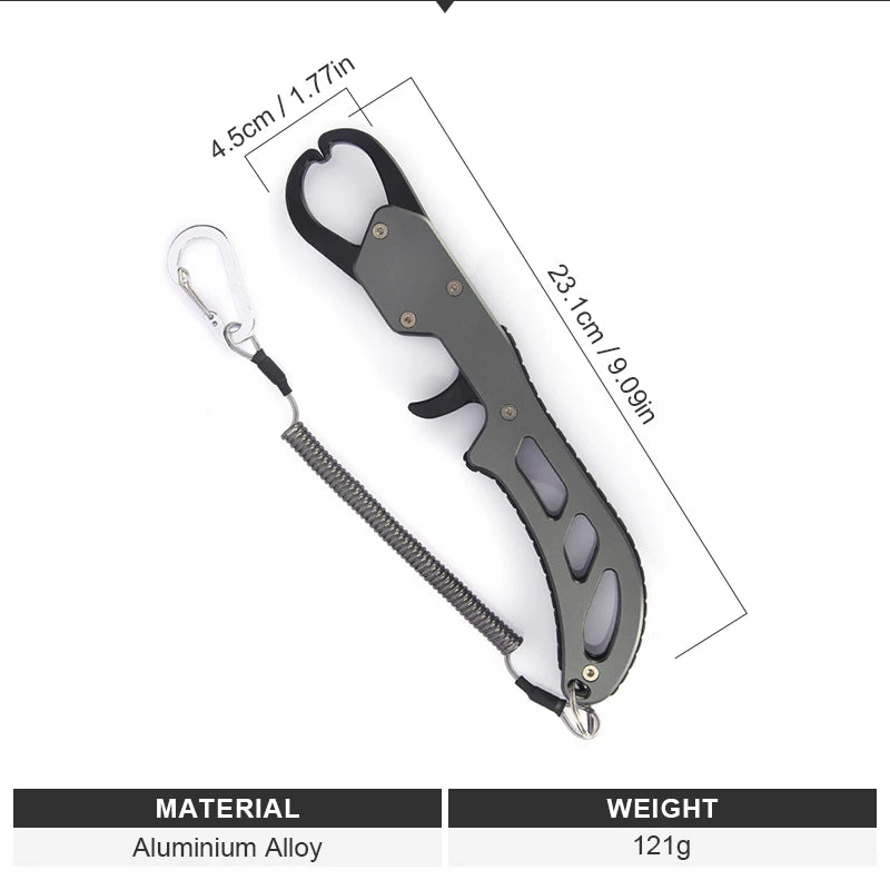 Shawto Aluminium Alloy Fishing Gripper Professional Fishing Lip Grabber Tool Fish Scissors Clip Fish Control Tackle Pliers Gear