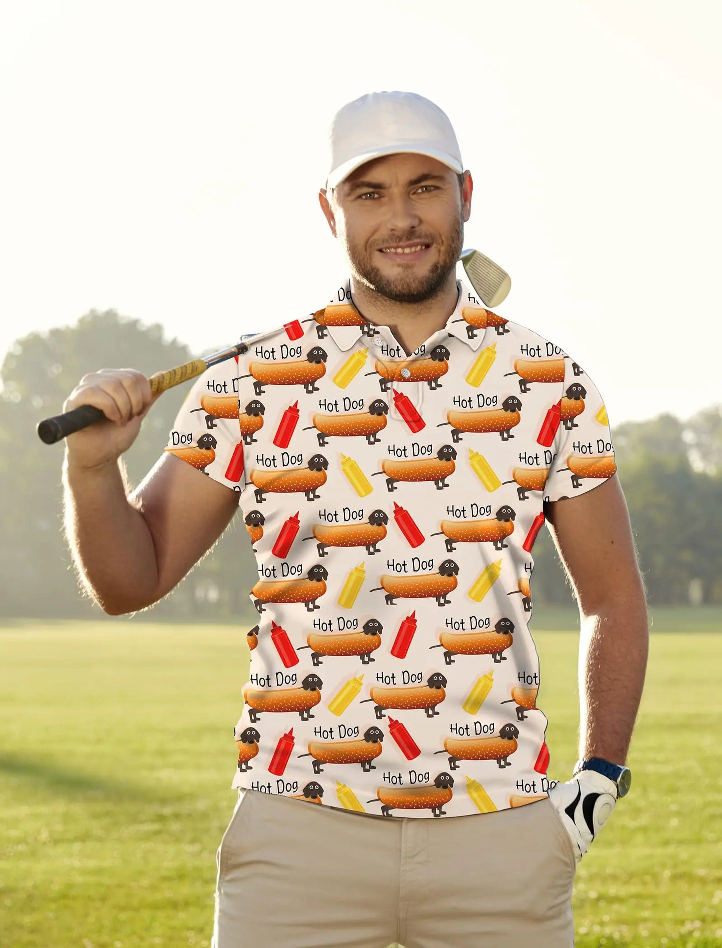 Men's Golf Shirt Hawaii Golf Polo Shirt Tennis Sports T-shirt Soft Breathable Elastic Fabric Short Sleeve