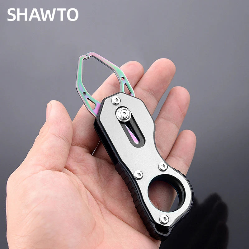 Shawto Aluminium Alloy Fishing Gripper Professional Fishing Lip Grabber Tool Fish Scissors Clip Fish Control Tackle Pliers Gear