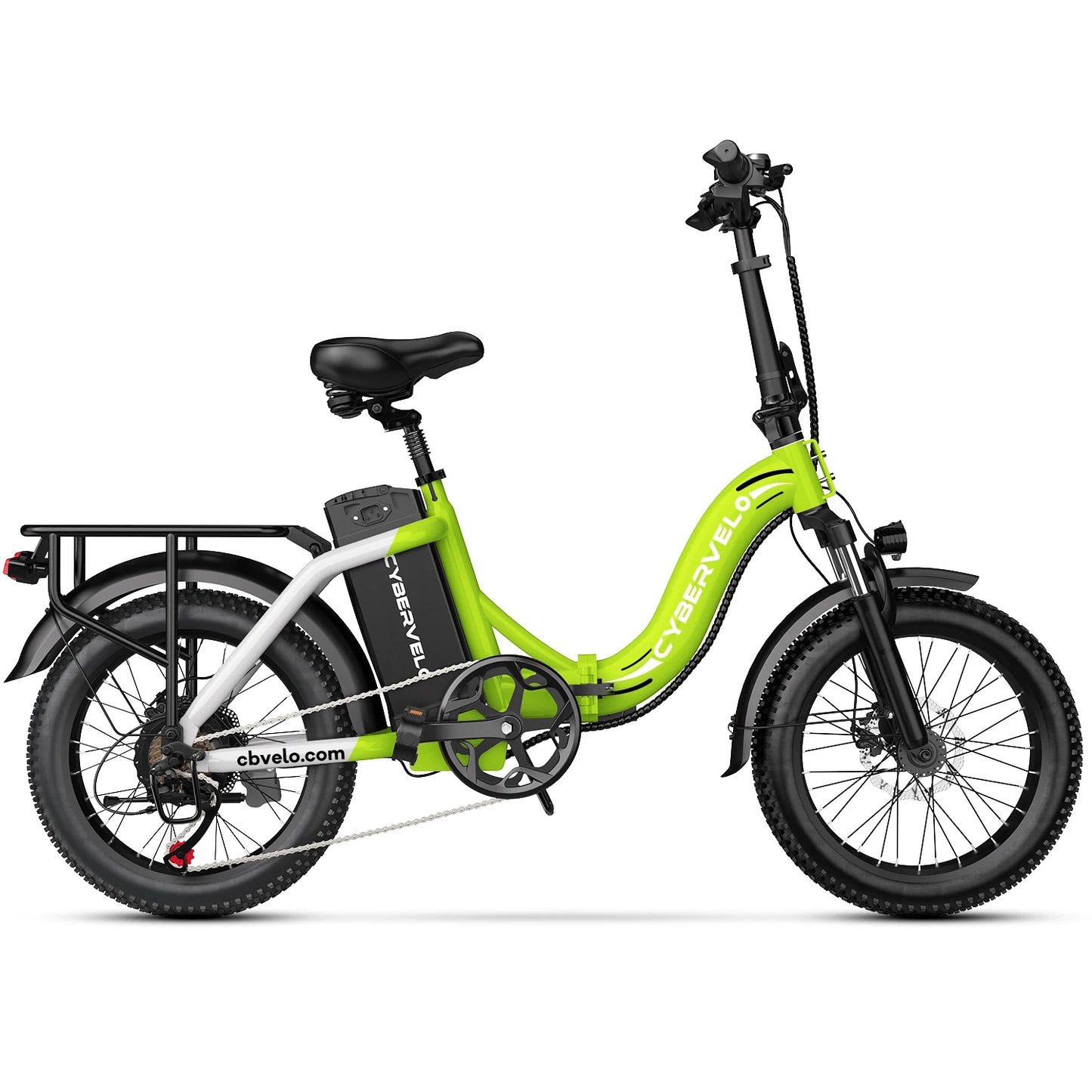Cybervelo 1000W ebike for adults, 20A Large Removable Battery, Foldable Electric Bike, 20" Fat Tire ebike for all terrain