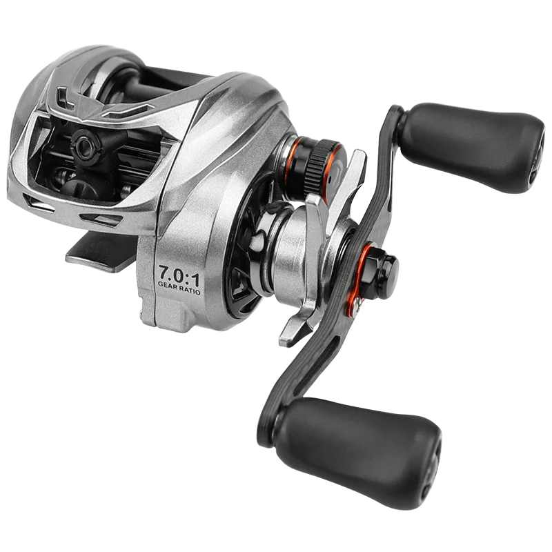 ANATONO Silver Rhino 130g Ultralight Baitcasting Reel BFS Fishing Reel 7.0：1 Gear Ratio Saltwater 8+1BB 6KG Power Baitcaster