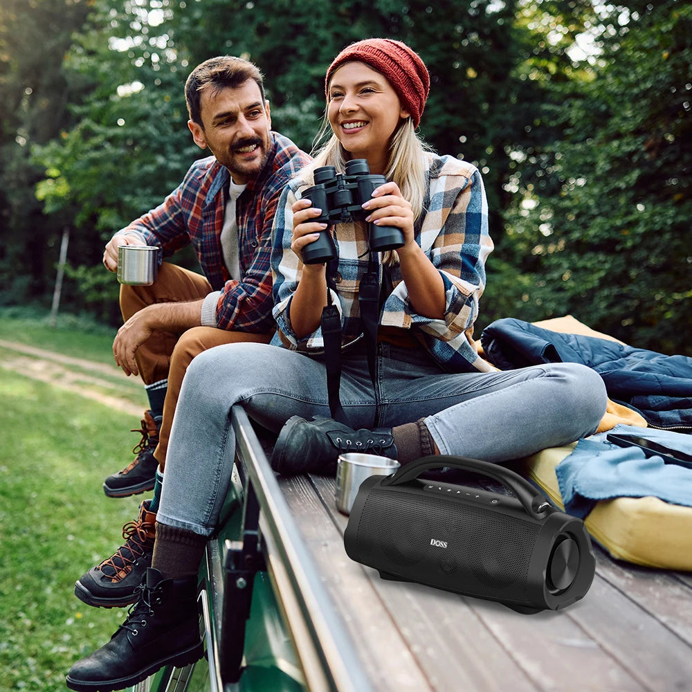 DOSS Portable Bluetooth Speaker Powerful 100W Stereo Sound Bass Subwoofer Sound Box TWS IPX6 Waterproof Outdoor Wireless Speaker