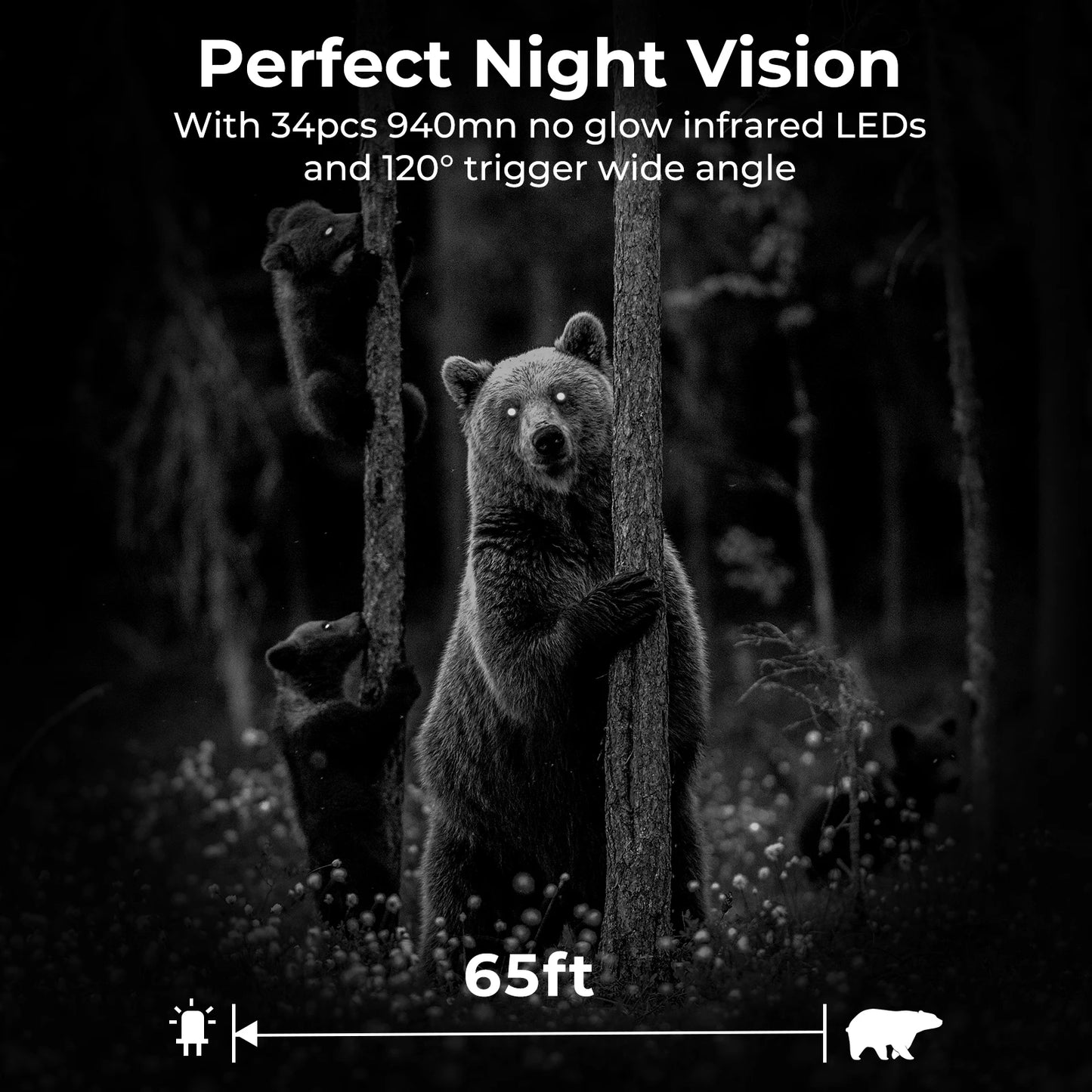 4K WiFi Trail Camera 48MP Game Camera with 0.2s Trigger 120° Detection Starlight Night Vision IP66 Waterproof Cameras For Travel