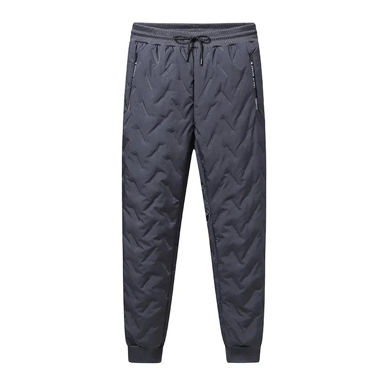 Men Plush Thick Fleece Waterproof Sweatpant Winter Windproof Casual Pants Heavyweight Pants Lambswool Warm Trousers Outerwear