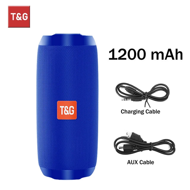 Bluetooth Speaker T&G TG117 Portable TWS Sound Box Waterproof Loudspeaker Outdoor Stereo Surround Speakers Support TF FM Radio