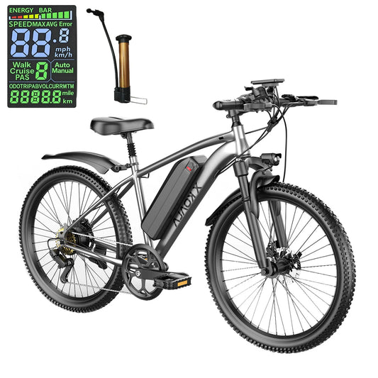 26'' Electric Bike for Adults 1000W Peak Motor 40 Miles 25MPH Commuter EBike 7 Speed Waterproof Pedal Assit Electric Mountain