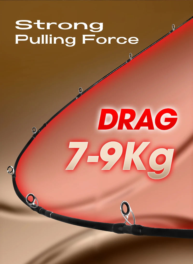 Seasir Salminus XF M/MH Spining&Casting Fishing Rod FUJI O Guide Rings 1.83M Drag 7-9KG 4-Piece Heavy Power All-Round Travel Rod