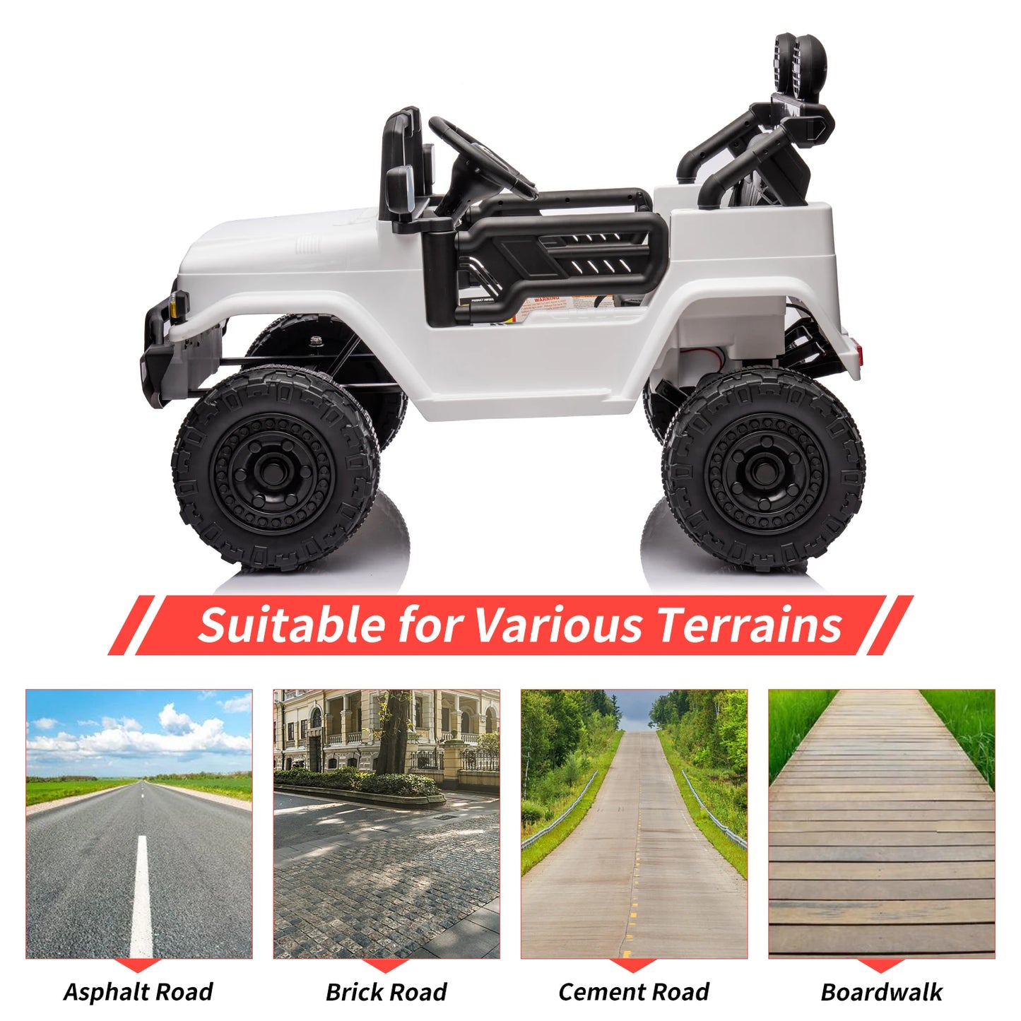 12V Electric Ride On Car Toy Truck Ride On Car for Kids Boys Girls 3 Speed MP3 Music LED Lights Safety Belt 66lb Weight Capacity