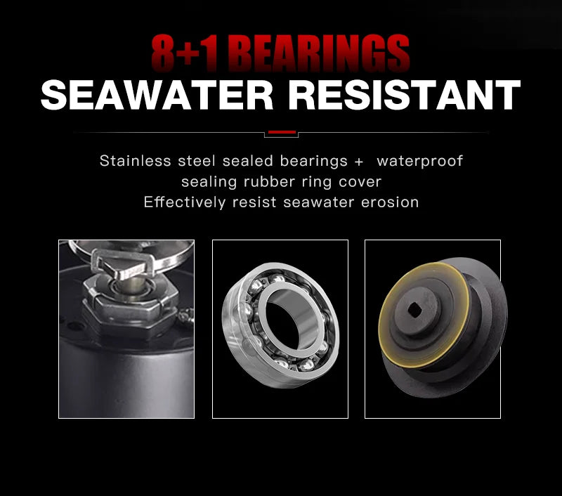 Seasir Prospec Spining Reel P-Series Ultralight Carbon Fiber Washers 8+1BB Max Drag 9Kg Freshwater Saltwater Fishing Coil