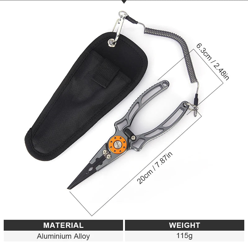 Shawto Aluminium Alloy Fishing Gripper Professional Fishing Lip Grabber Tool Fish Scissors Clip Fish Control Tackle Pliers Gear