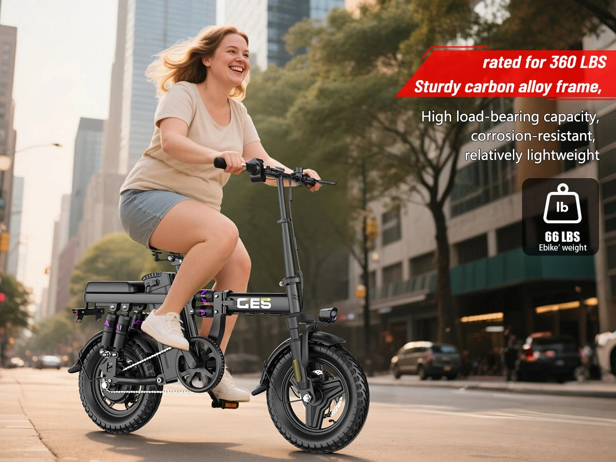 UPlee GE5 Adults Electric Bike 750W Peak Motor 48V 15AH Removable Battery Electric Bicycle 14 Inch Folding Urban leisure e bike