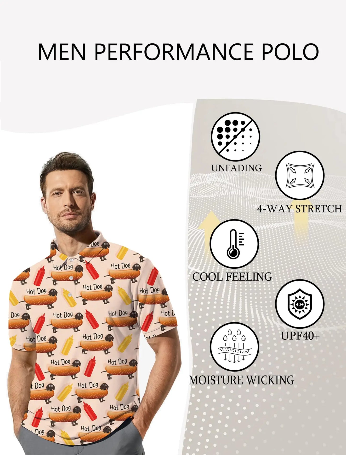 Men's Golf Shirt Hawaii Golf Polo Shirt Tennis Sports T-shirt Soft Breathable Elastic Fabric Short Sleeve
