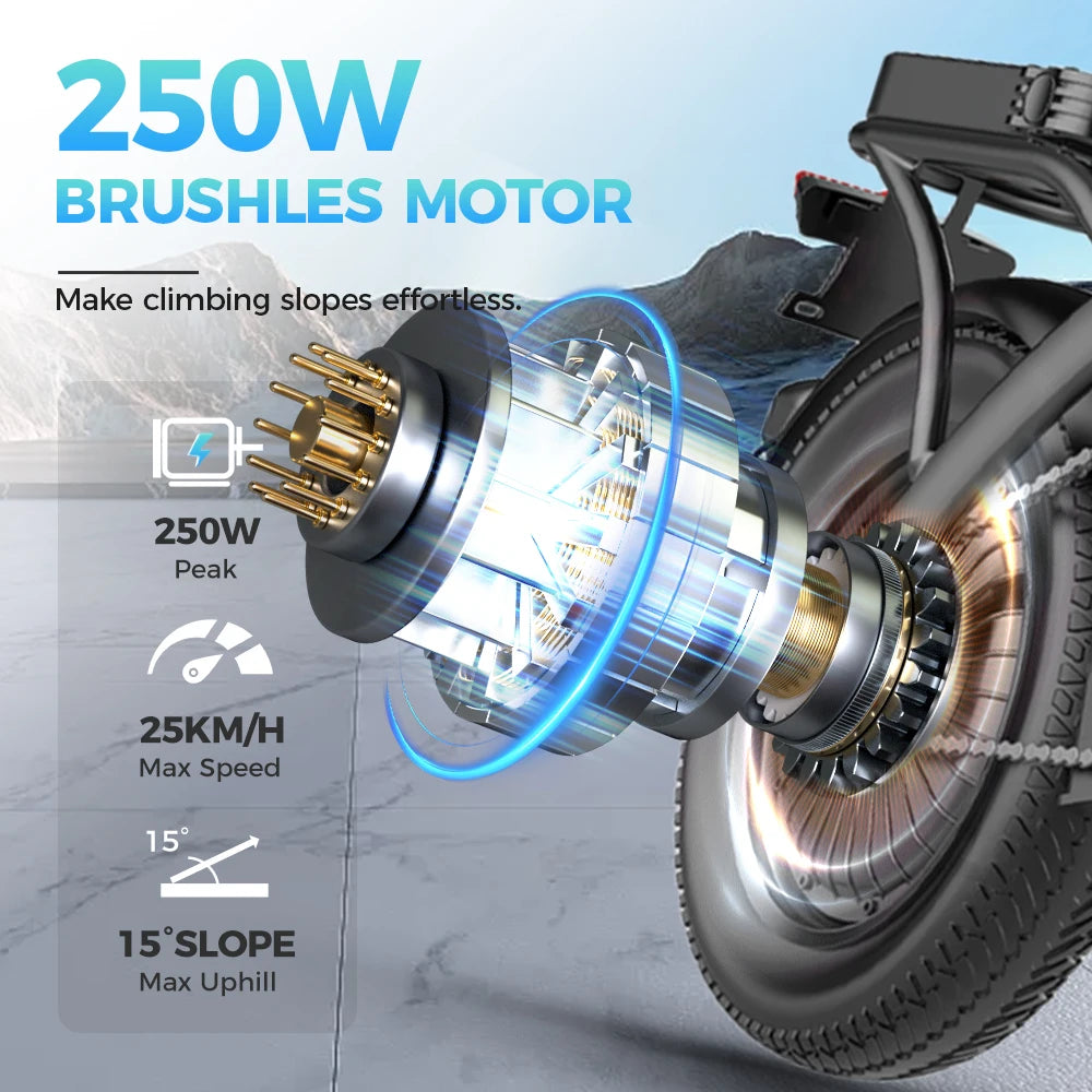 UPlee GS3 Electric Bike 48V 15AH 500W Motor Electric Bicycle 20KM/H Max Speed Motorcycle Style E-bike