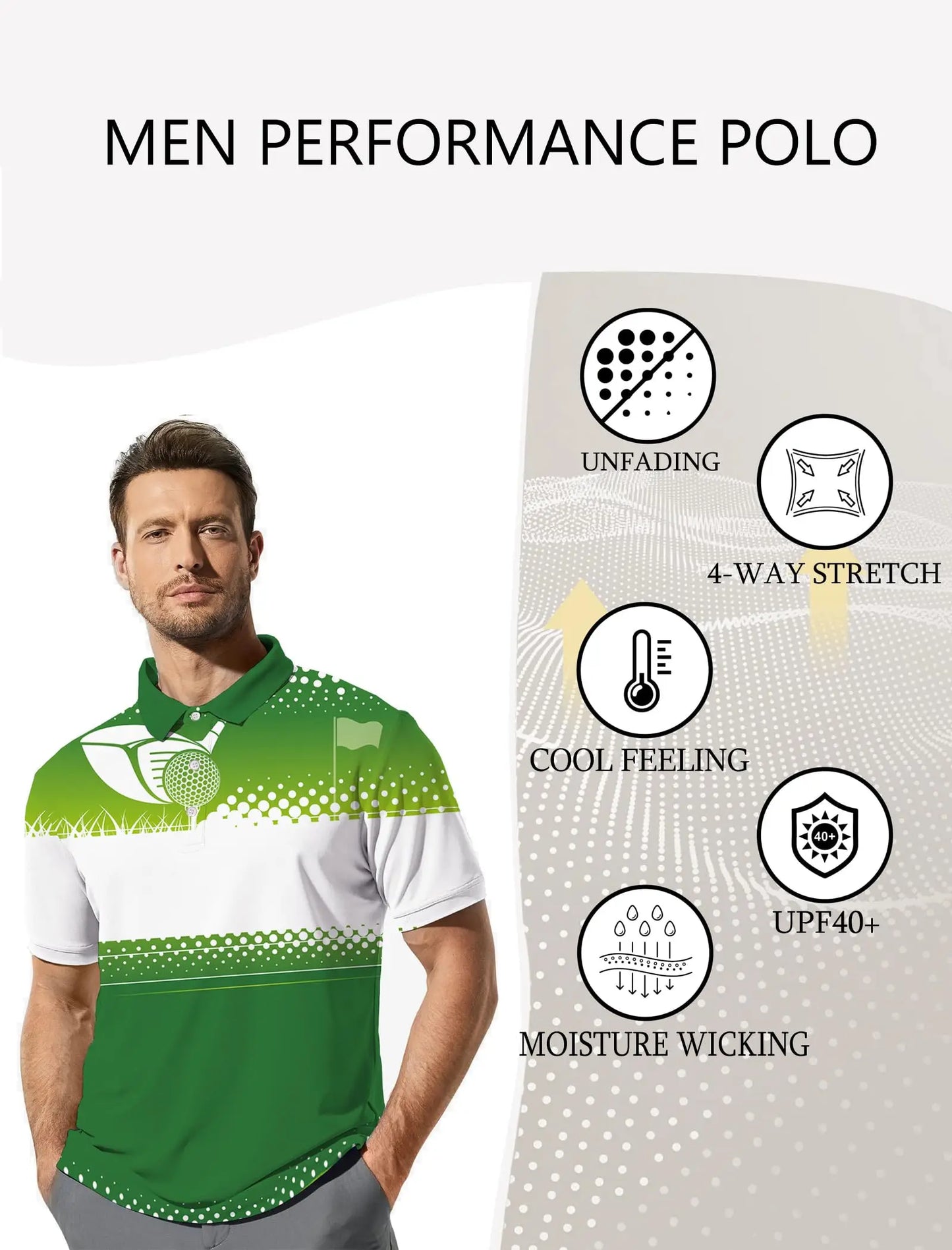 Men's Golf Shirt Hawaii Golf Polo Shirt Tennis Sports T-shirt Soft Breathable Elastic Fabric Short Sleeve