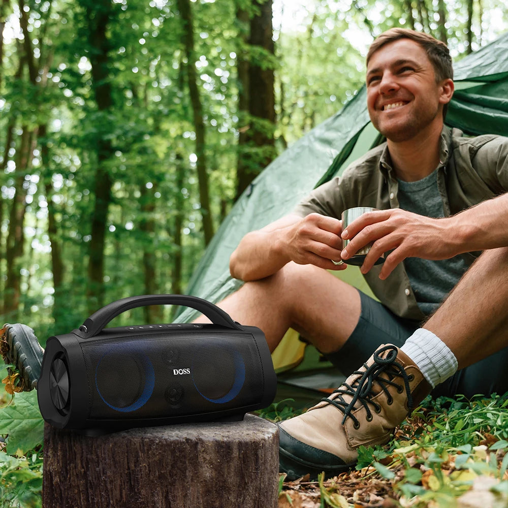 DOSS Portable Bluetooth Speaker Powerful 100W Stereo Sound Bass Subwoofer Sound Box TWS IPX6 Waterproof Outdoor Wireless Speaker