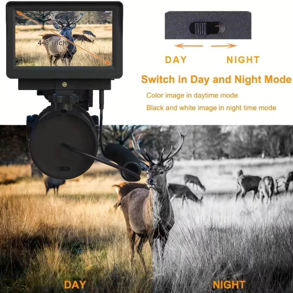 4.3-inch high-definition large screen night vision , 3-megapixel hunting rifle sight, hunting observation scope Outdoor Hunting