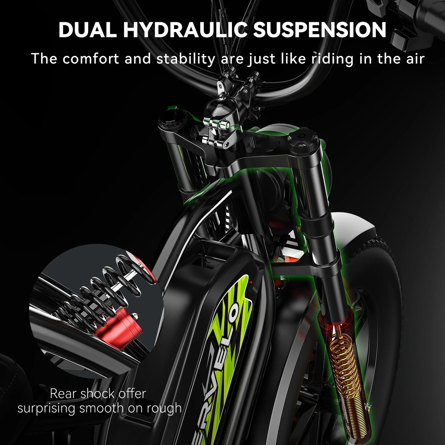 Cybervelo 1600W Peak E-bike for adults, 30+MPH Electric Dirt Bike, E-Motocycle Off-road ,Full Suspension Sonw Beach Urban EK11