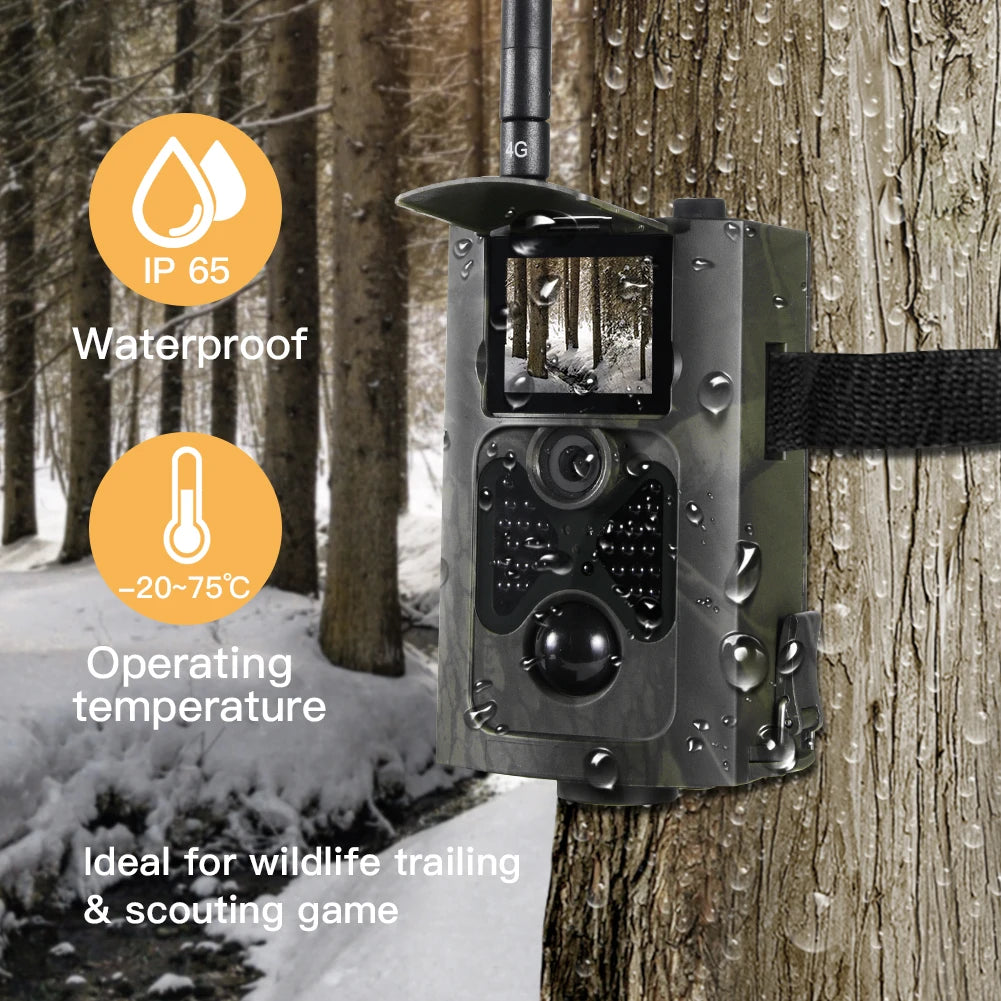 Outdoor 4G 30MP Infrared 2K Live Show APP Trail Camera Cloud Service Night Vision Wild Hunting Cameras Night Vision PhotoTraps