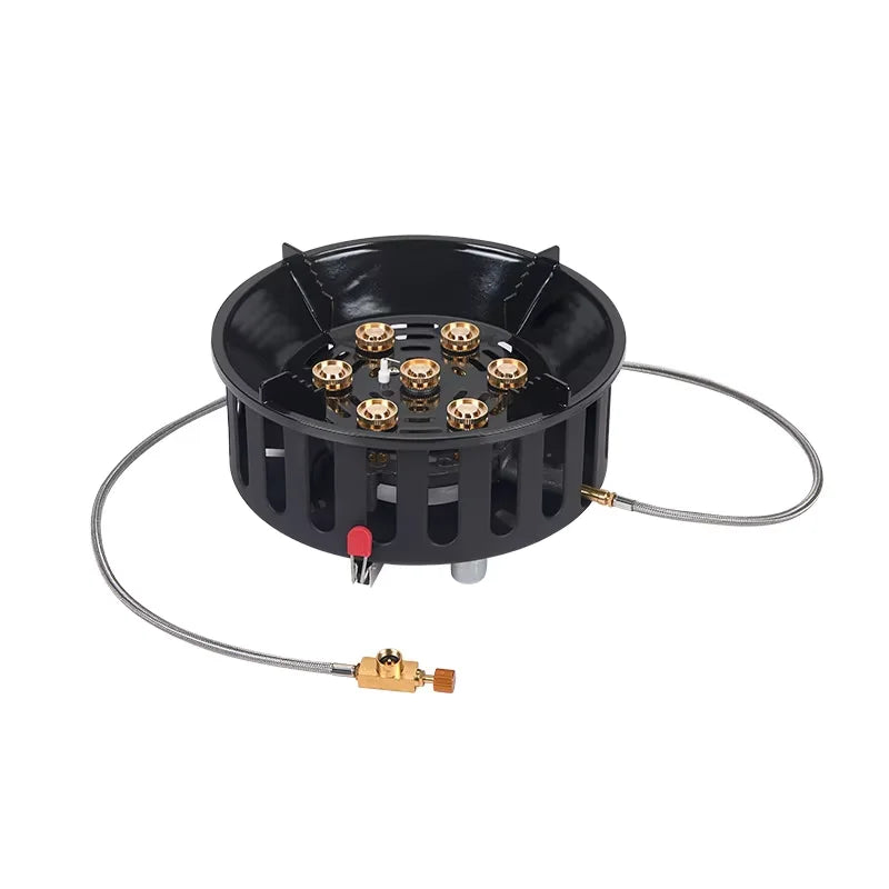 19800W 7-Core Camping Stove High-Power Gase Burner Windproof Stove Electronic ignition Outdoor Stoves Hiking Camping 2023