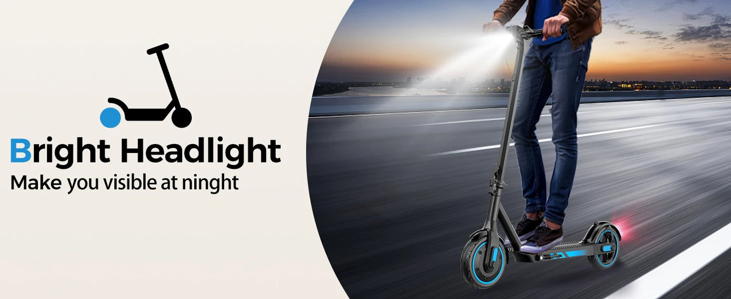 HiQiS V10 E-scooter 500WMotor 36V 10.5Ah 25MPH Speed 22mile Range Foldable E-scooter 10inch Air Tire Electric Scooter for Adults