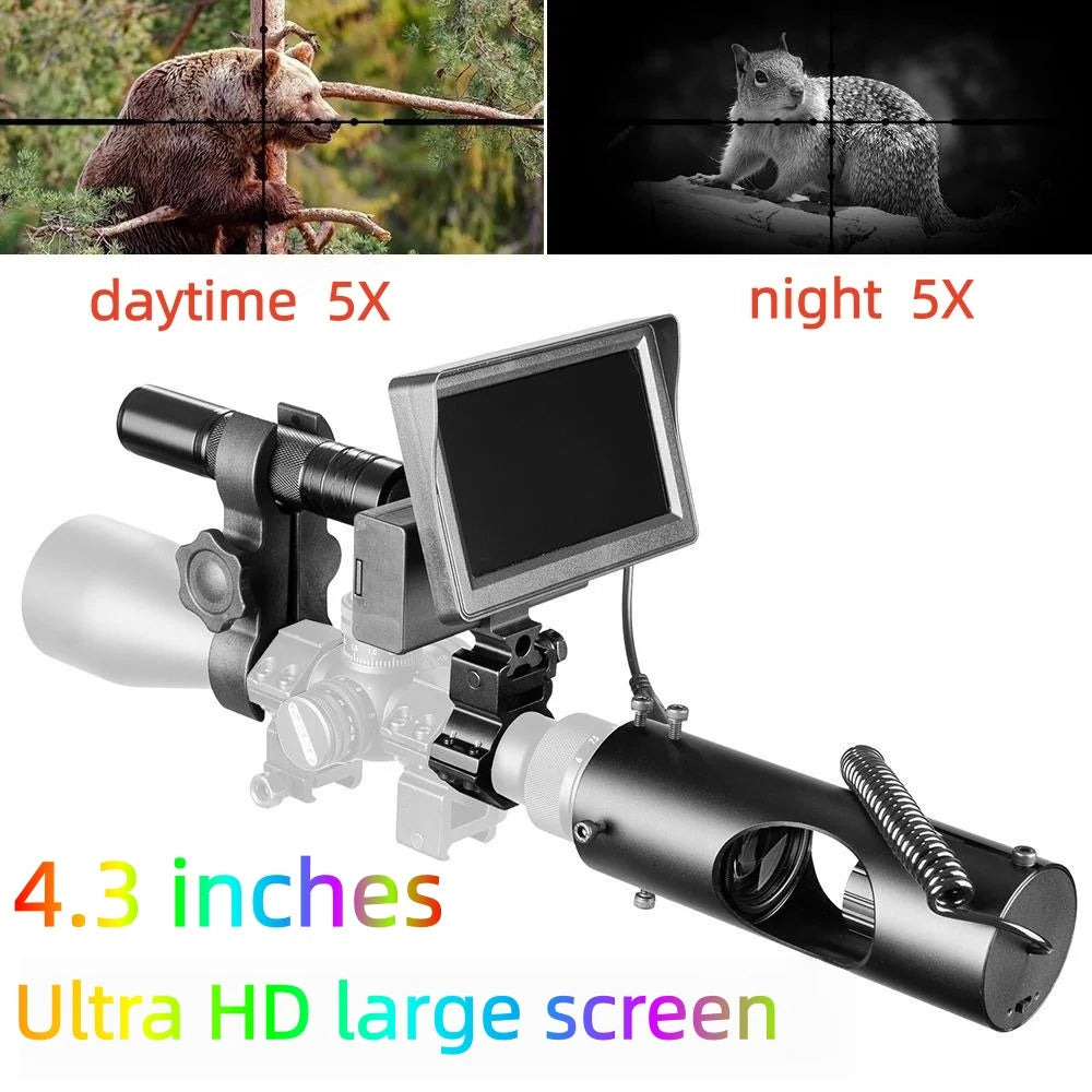4.3-inch high-definition large screen night vision , 3-megapixel hunting rifle sight, hunting observation scope Outdoor Hunting