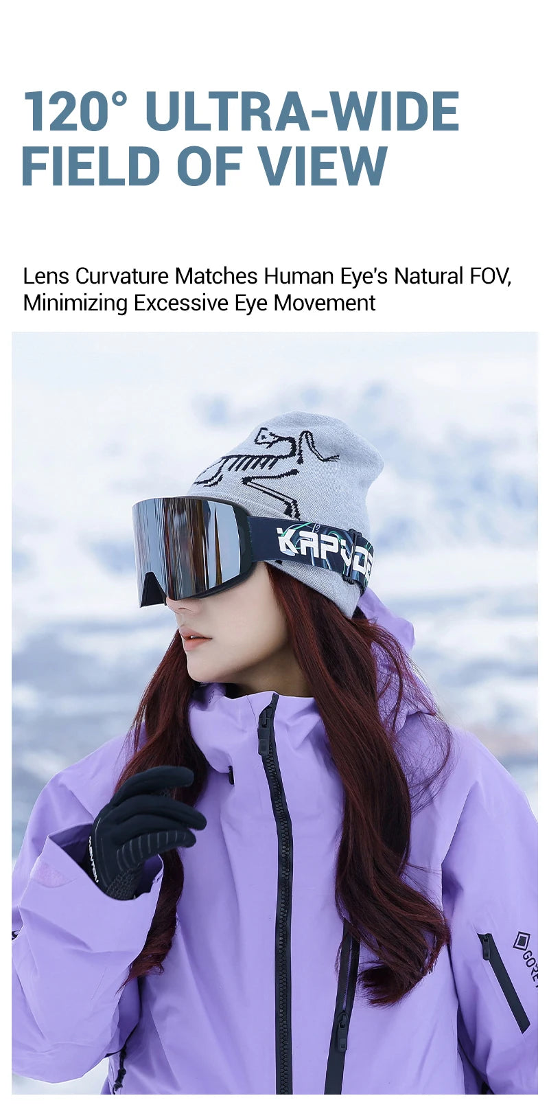 KAPVOE New Photochromic Ski Goggles Snowboard OTG Snow Glasses Magnetic Lens Men Women UV400 Double Layers Lens Anti Fog Skating