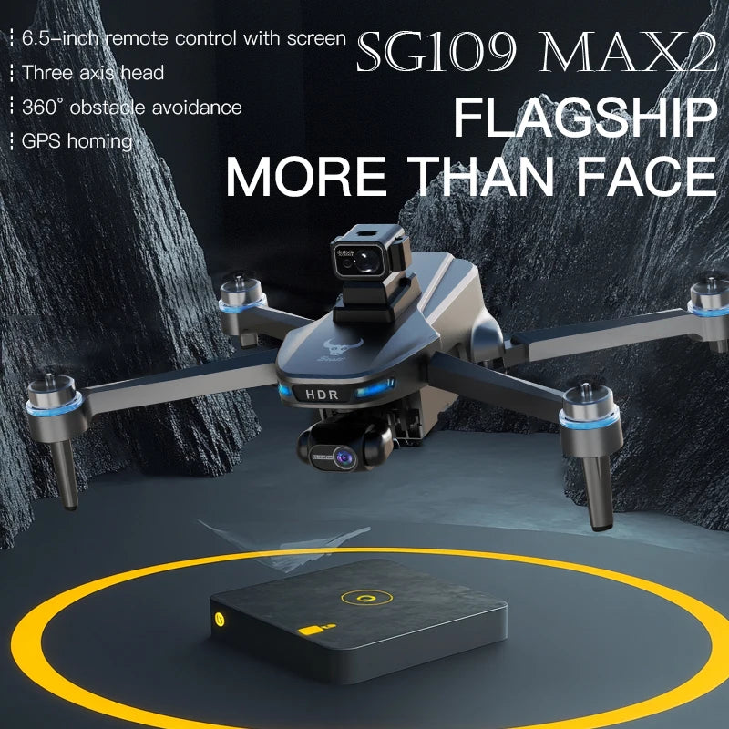 SG109 Max2 Drone With 4K Camera 3 Axis Stabilized Gimbal Mini Drone 360-degree Laser Obstacle Avoidance 4K HD Camera GPS Drones