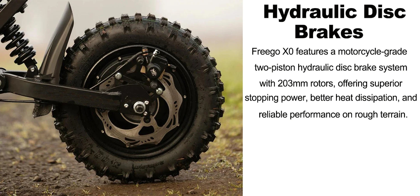 Freego X0 Mini Dirt Bike for Teens Adults 3600W Motor 40MPH Dual Hydraulic Disc Brakes All-Terrain Motorcycle Off-Road E-Bike UL