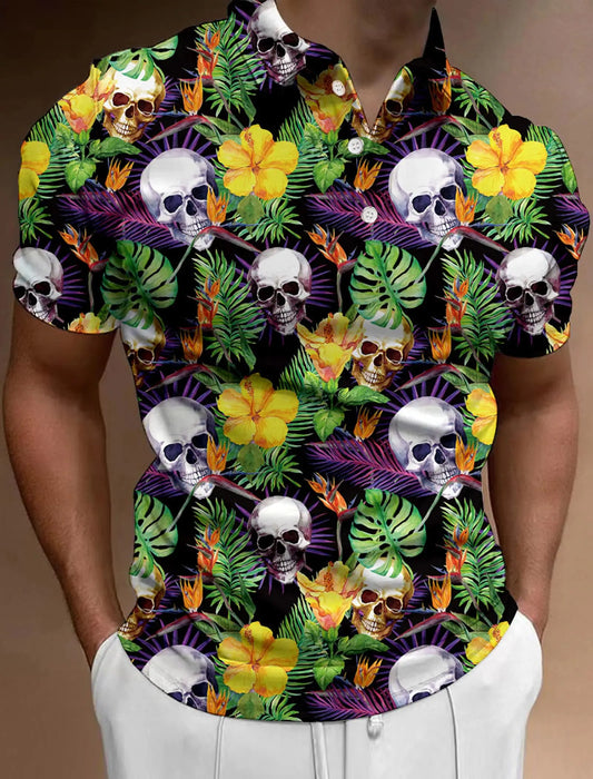 Men's Golf Shirt Hawaii Golf Polo Shirt Tennis Sports T-shirt Soft Breathable Elastic Fabric Short Sleeve