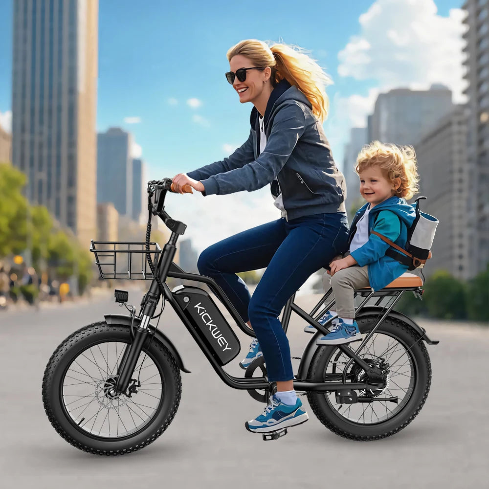 Electric Bike for Adults，20'' 1500W Peak Ebike, Up to 50 Miles 32MPH Electric Mountain Bike with 48V 20AH Removable Battery