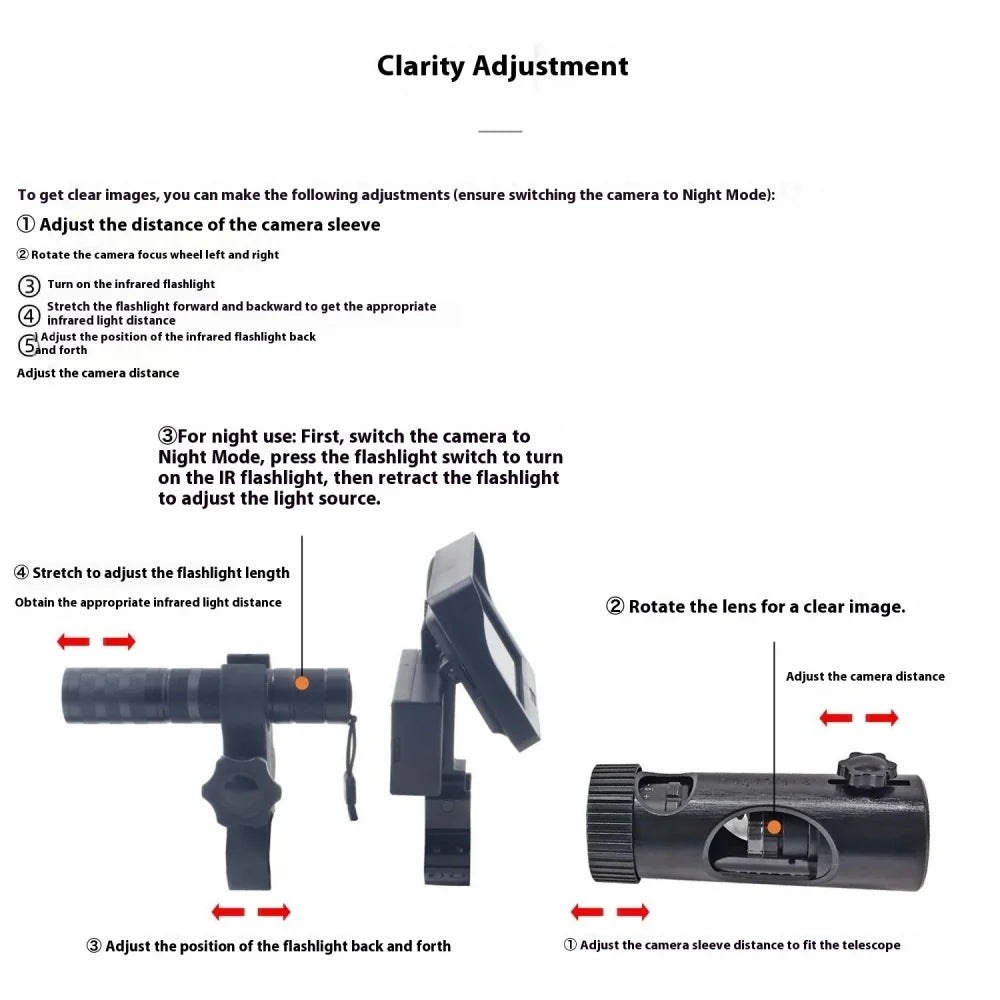 4.3-inch high-definition large screen night vision , 3-megapixel hunting rifle sight, hunting observation scope Outdoor Hunting