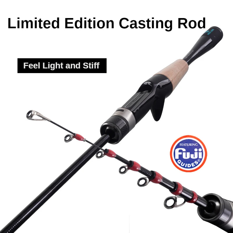 PURELURE 1.50m XUL BFS Telescopic Rod 5ft Travel Rod Trout Spinning Casting Solid Tip Carbon Fishing Rod Small Bait Perch Rod