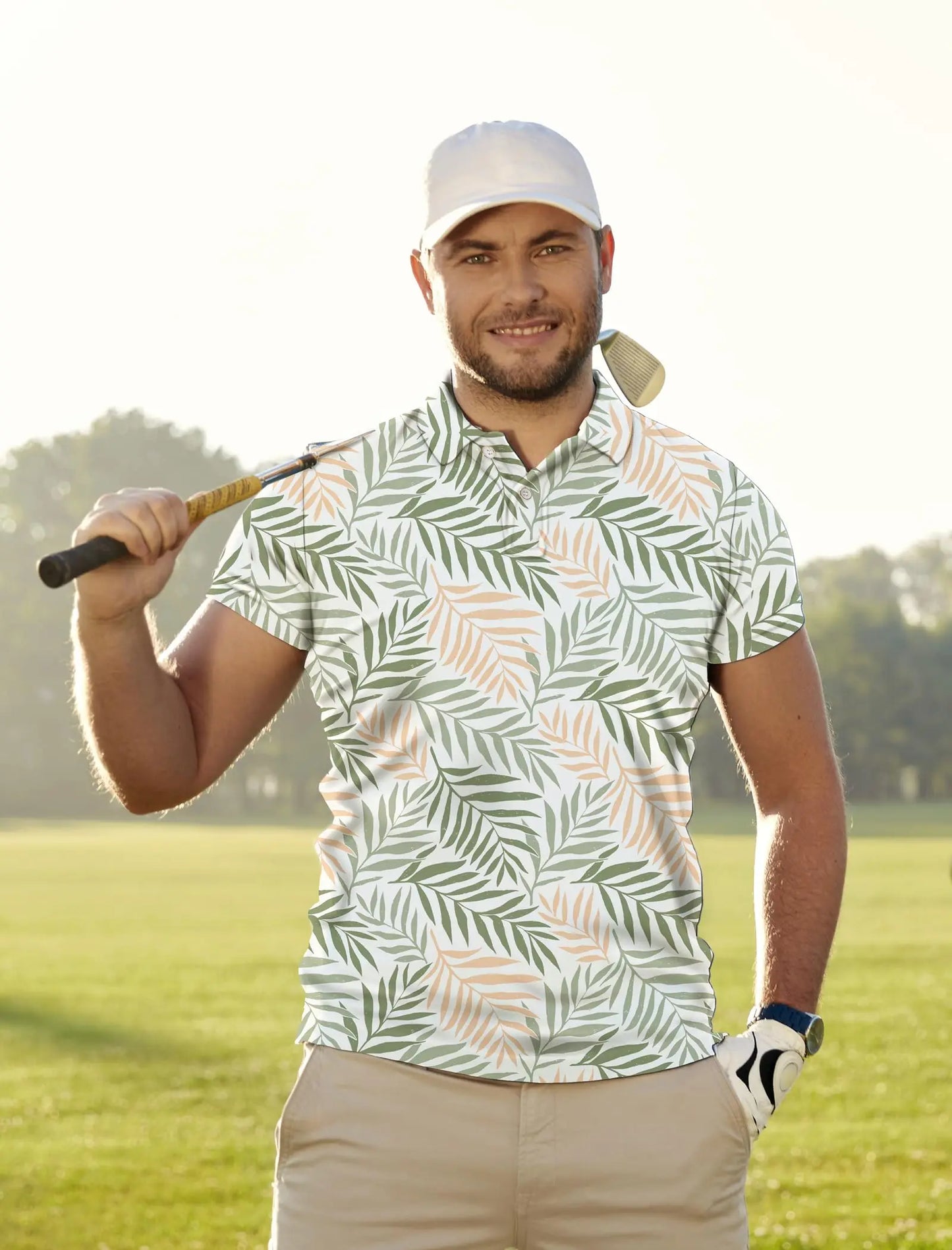 Men's Golf Shirt Hawaii Golf Polo Shirt Tennis Sports T-shirt Soft Breathable Elastic Fabric Short Sleeve