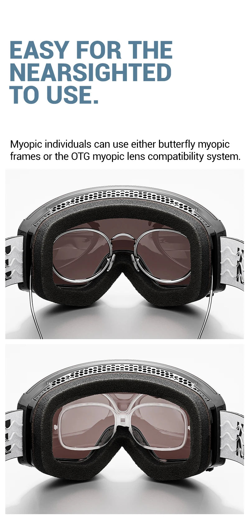 KAPVOE New Photochromic Ski Goggles Snowboard OTG Snow Glasses Magnetic Lens Men Women UV400 Double Layers Lens Anti Fog Skating