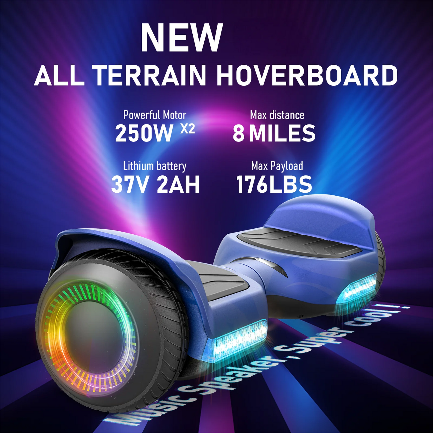 6.5''Self Balancing Hoverboard -All Terrain Hoverboard for Kids w/ LED Light&Bluetooth Speaker