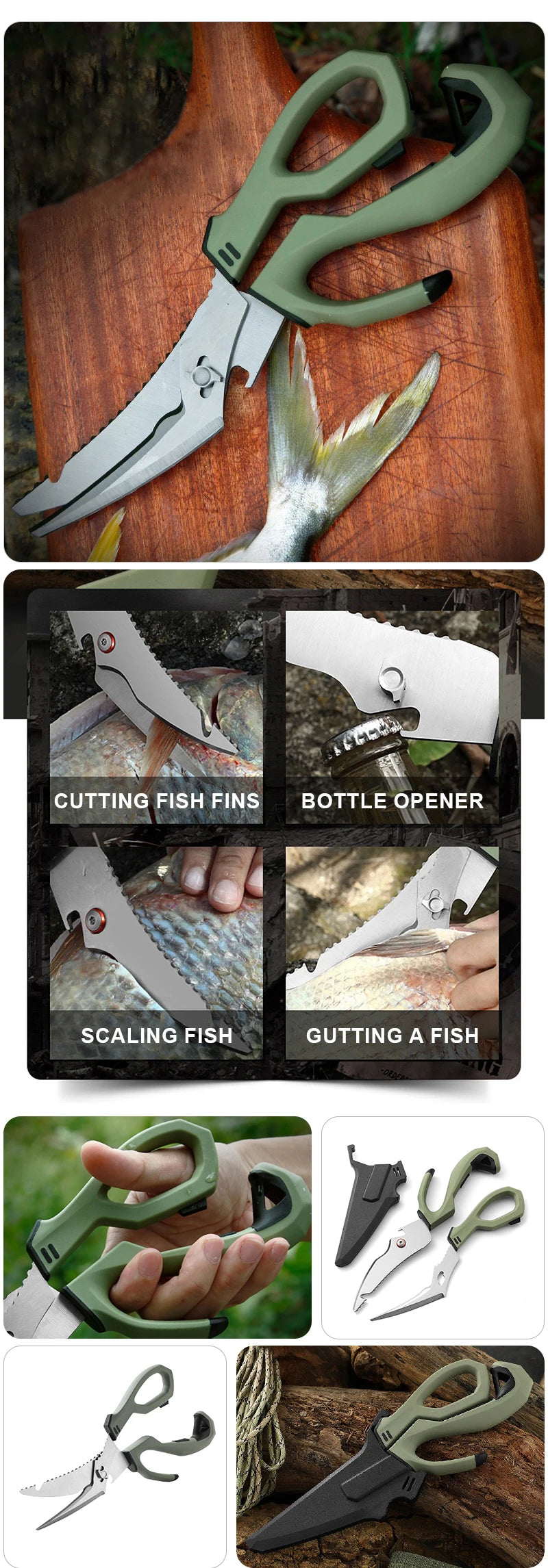 Shawto Aluminium Alloy Fishing Gripper Professional Fishing Lip Grabber Tool Fish Scissors Clip Fish Control Tackle Pliers Gear