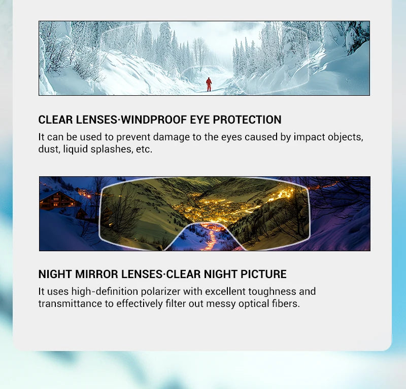 KAPVOE Outdoor Ski Snowboard Goggles for Men Women OTG Snow Goggles Anti Fog UV Protection Double Layer Magnetic Lenses