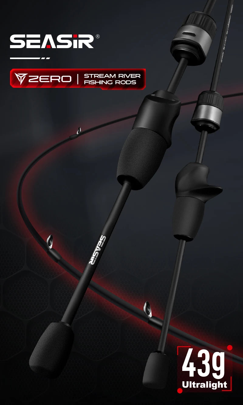 Seasir Zero 43g Fishing Rod BFS Ultralight  Carbon Fiber 1.53M UL Lure Weight 1.5-6G 2 Sections Stream River Fishing Rods