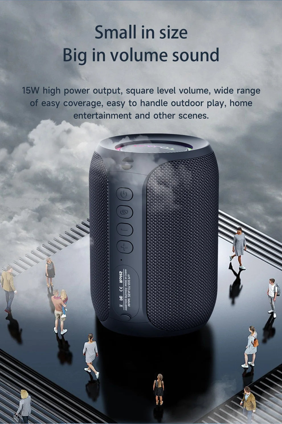 ZEALOT S32 pro Bluetooth Wireless Outdoor Portable Subwoofer Speaker Waterproof IPX6 Dual Pairing 3600mAh Wireless Speaker