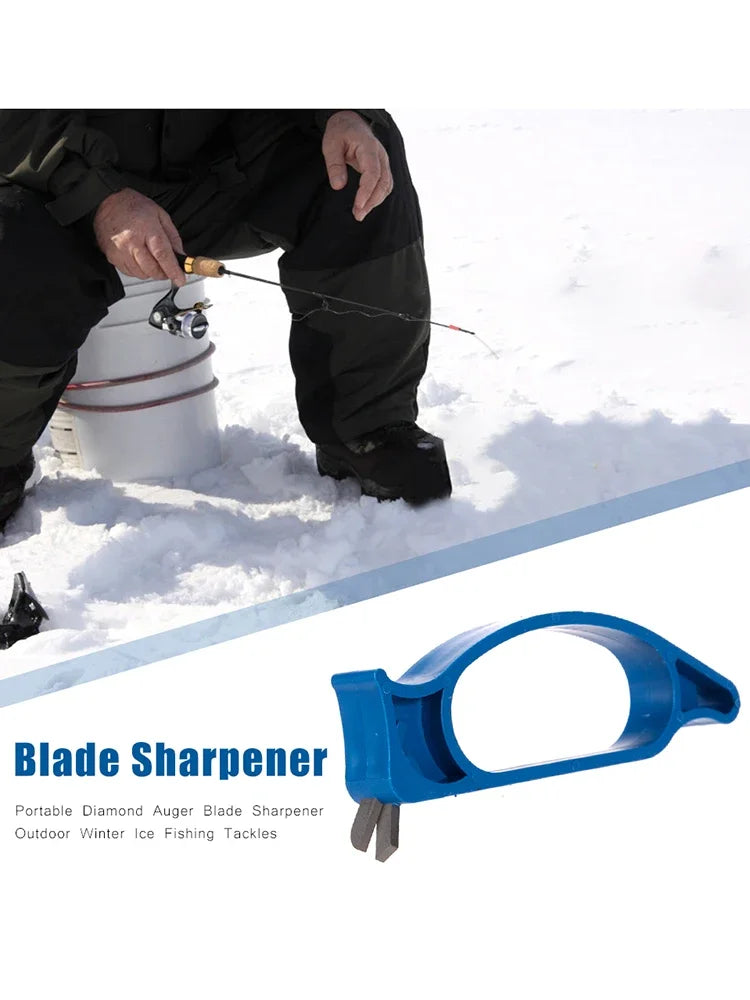 1/2/3pcs Winter Ice Fishing File Portable Blue Spiral Drilling Bit ABS Diamond Ice Auger Blade Sharpener Outdoor Tackles Tools