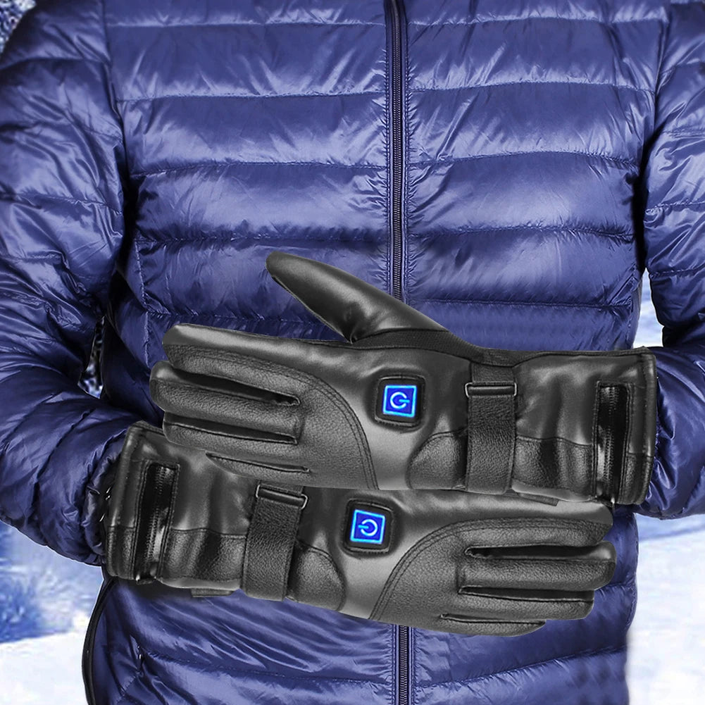 Winter Gloves Rechargeable Heating Gloves Outdoor Riding Skiing Motorcycling Gloves Thermal Touchscreen Gloves  Battery Powered
