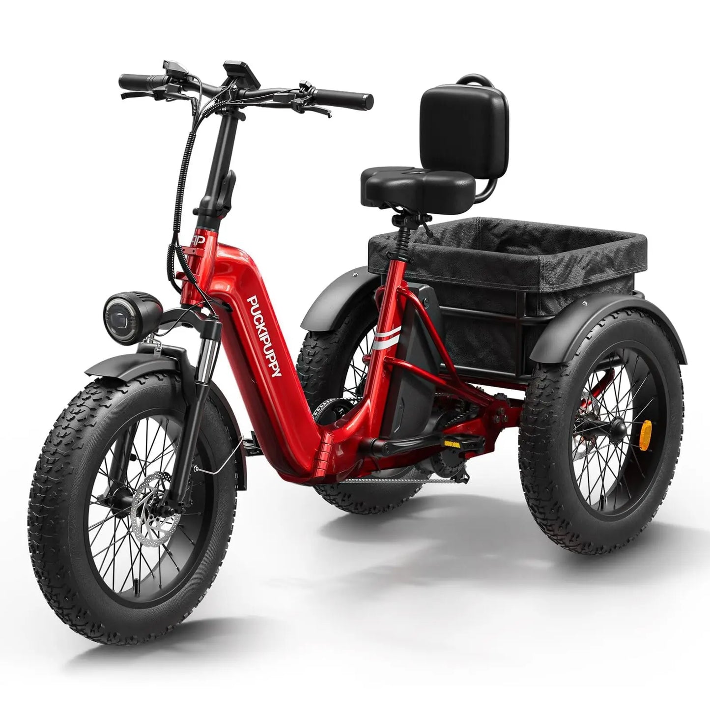 PUCKIPUPPY Husky Electric Trike for Adult 960W Peak Motor 60 Miles Range Tricycle 500 Lbs Load Electric Trike 2-Year Warranty
