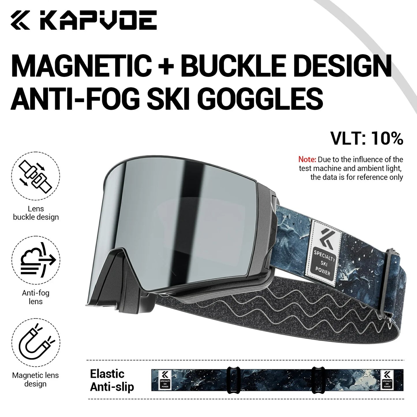 KAPVOE Outdoor Ski Snowboard Goggles for Men Women OTG Snow Goggles Anti Fog UV Protection Double Layer Magnetic Lenses